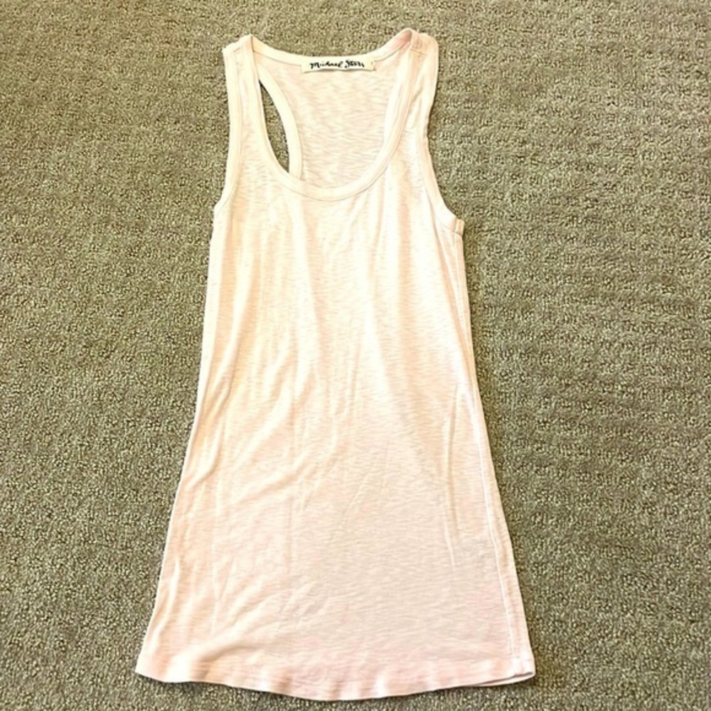 Michael Stars Light Pink Scoop Neck Racerback Tank Top